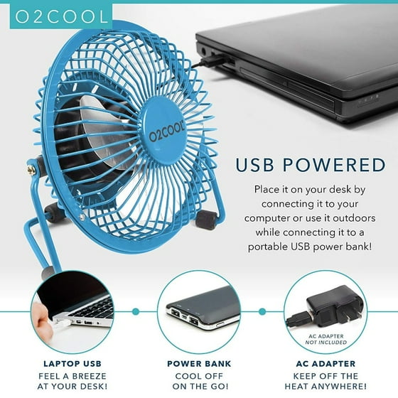 O2cool 4 Usb Personal Desk Fan Portable Mini Table Cooling O2cool 4 Usb Personal Desk Fan Portable Mini Table Cooling Plugs Into Computer Adjule 360 Tilt Quiet Rubber Grip Feet Blue Com