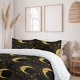 thumbnail image 2 of Ambesonne Celestial Down Alternative Quilt Comforter, Bohemian Moon Stars Orbit, King, Pale Earth Yellow Mustard, 2 of 5