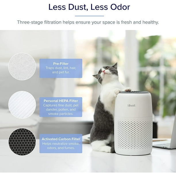 LEVOIT Air Purifiers for Bedroom Home 3 in 1 Filter Cleaner with Fragrance Sponge for Better Sleep Filters Smoke Allergies Pet Dander Odor Dust