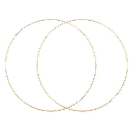 Uxcell 2Pcs Dream Catcher Rings, 9.8" Metal Hoops for Crafts Wreath Hoop Rings for Wall Hanging Crafts Home Decorations DIY Wedding Wreath Decor, Gold 9.6"