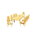 thumbnail image 4 of Grade-A Teak Dining Set: 10 Seater 11 Pc: 122" Atnas Rectangle Table And 10 Goa Stackng Arm Chairs Outdoor Patio WholesaleTeak #51GO2811, 4 of 6