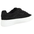 thumbnail image 3 of La Sheelah Women’s Rhinestone Platform Sneakers – Sparkly Glitter Fashion Shoes, Bling Casual Lace-Up Sneakers, Crystal Streetwear Flatform Shoes DOLCE-66 Black 5.5, 3 of 5