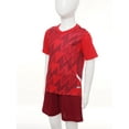 thumbnail image 3 of Sholeno Kids Boys Football Training Uniform Soccer Jersey Short Sleeve Shirts with Drawstring Mesh Red XXS, 3 of 7