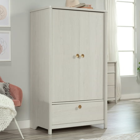 Sauder Dover Edge Bedroom Armoire with Drawer  Glacier Oak Finish
