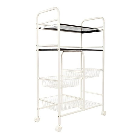 Zimtown Utility Rolling Kitchen Bathroom Trolley Cart Drawer Zimtown Utility Rolling Kitchen Bathroom Trolley Cart Drawer Removable Wire Basket Storage Shelf