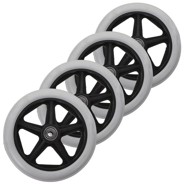 ORDDIART Roues avant Universelles pour Fauteuil Roulant Remplacements Antidérapants Résistants à l'Usure pour Usage Intérieur Extérieur Gris
