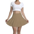 thumbnail image 2 of Women'S High Waisted Pleated Mini Skirt A-Line Tennis & School Skirt Khaki L, 2 of 9