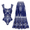 Blue Set, variant on Women's One Piece Royal Blue Baroque Print Bathhing Suits Swimsuit and Skirt