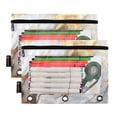thumbnail image 6 of 2 Pack Pencil Pouch for 3 Ring Binder Zipper Pencil Case White and Gold Marble Clear Window Pencil Bag Organizers, 6 of 6