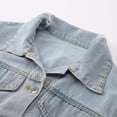thumbnail image 4 of Blue Jean Jackets Women Womens Cropped Denim Jacket Casual Loose Ripped Long Sleeve Denim Jacket Denim Jacket Women Blue XS, 4 of 6