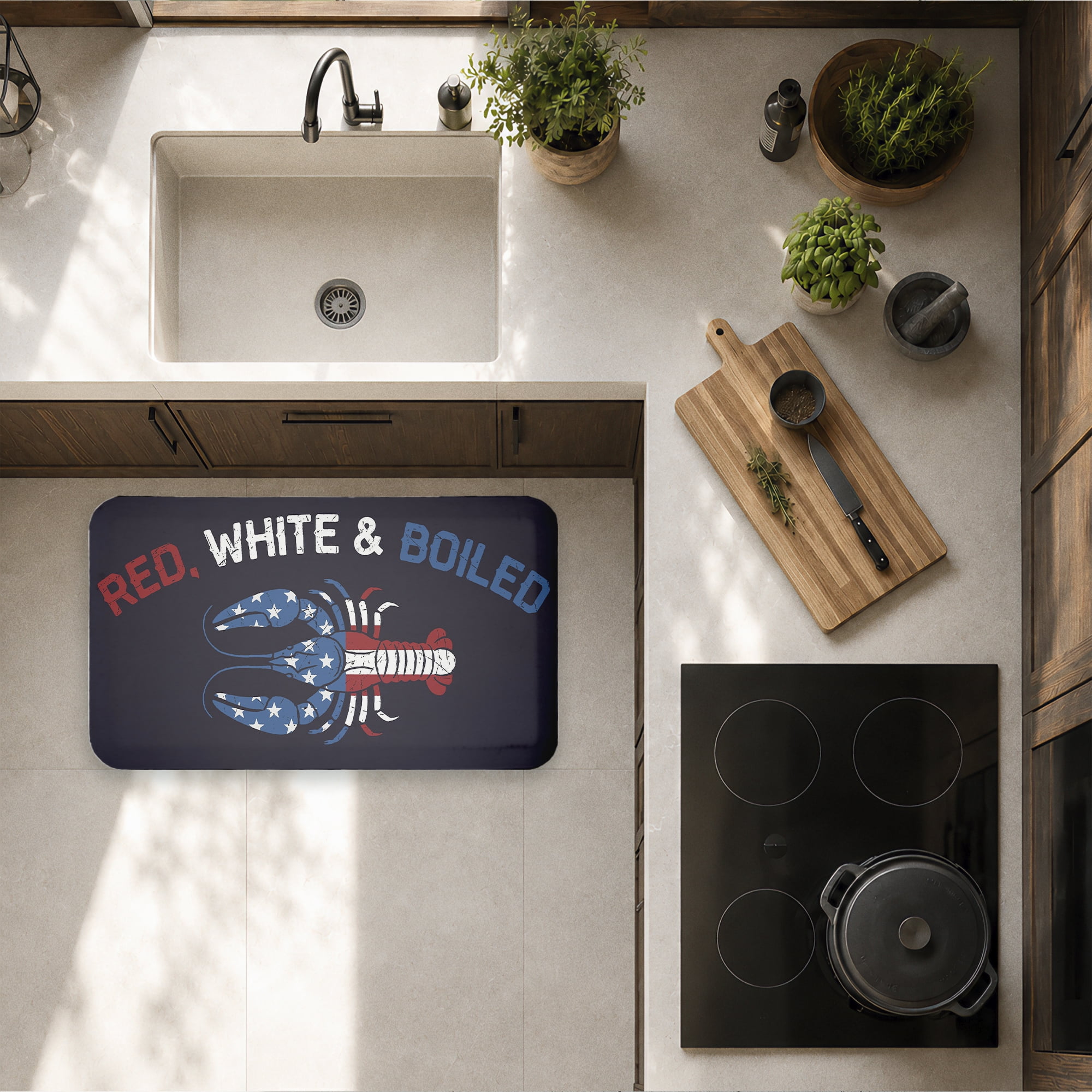Stupell Industries Red White & Boiled Lobster Printed Anti-Fatigue Floor Mat, design by Jedco Brands Inc.