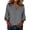 Gray, variant on Women's Henley Neck Linen Top, 3/4 Sleeve Drop Shoulder Bohemian Blouse, Solid Color Casual Shirt for Spring, Summer, and Everyday Boho Style, Loose and Flowy-White