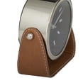 thumbnail image 4 of DecMode Stainless Steel Modern Round Decorative Desk Clock 6"W x 6"H, with Metallic Silver and Leathery Brown Stand, 4 of 8