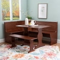 thumbnail image 2 of Linon Chelsea 3 Pce Corner Nook Set with Storage in Solid Walnut Wood, 2 of 12