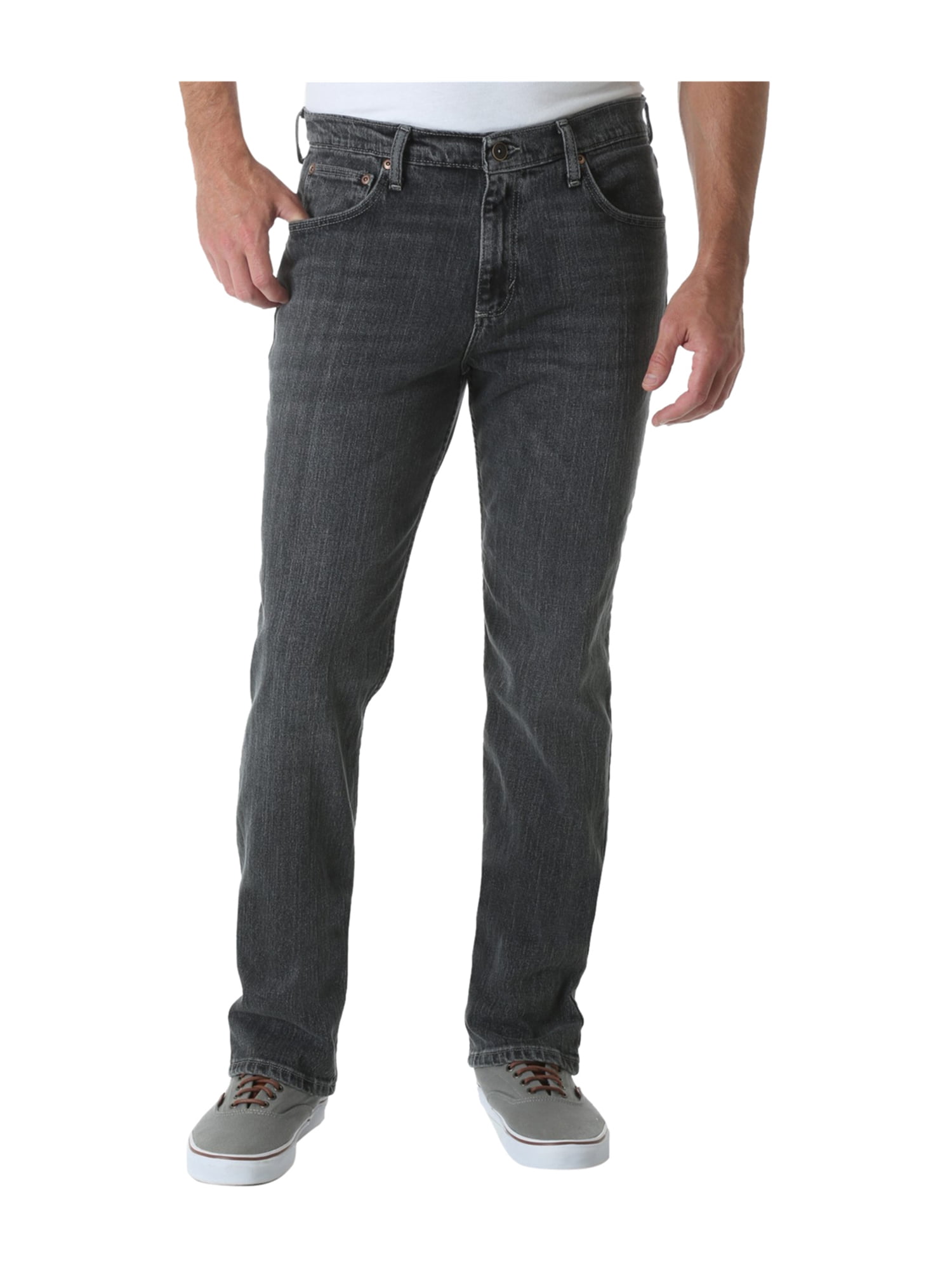 Wrangler Mens Advanced Comfort Straight Leg Jeans charcoal 30x32 ...