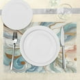 thumbnail image 3 of Ambesonne Modern Place Mats Set of 4, Abtract Marble Print Groovy, Standard Size, Pale Caramel Seafoam, 3 of 5