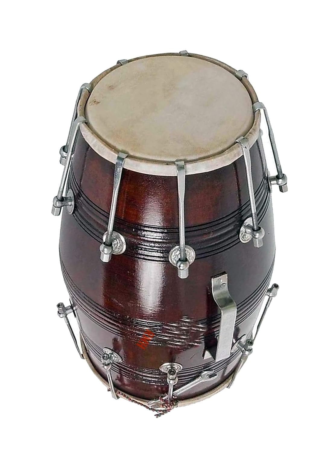 Wooden Musical Instrument Dholak Drum Nuts & Bolt Design1 (Brown)