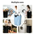 thumbnail image 4 of DouZhe 50L Rectangular Laundry Basket, Simplicity Blue Linear Prints Waterproof Foldable Laundry Hamper with Aluminum Handles, 4 of 6