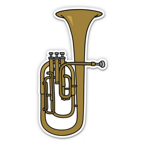 Trombone - 3" Vinyl Sticker - For Car Laptop I-Pad Phone Helmet Hard Hat - Waterproof Decal