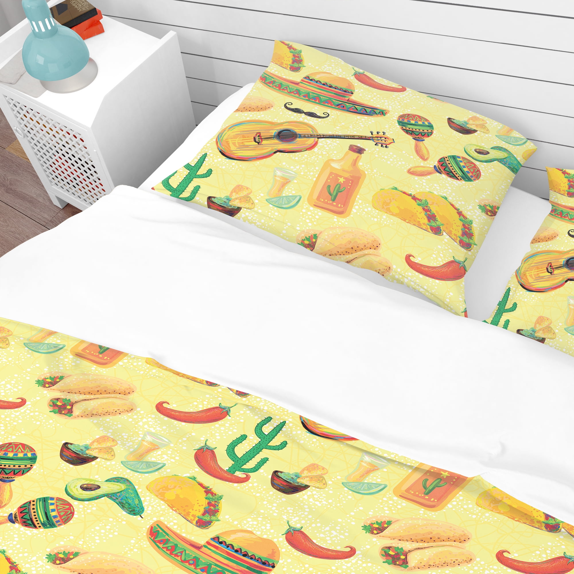 Designart 'Mexican Music Pattern' Tropical Duvet Cover Set