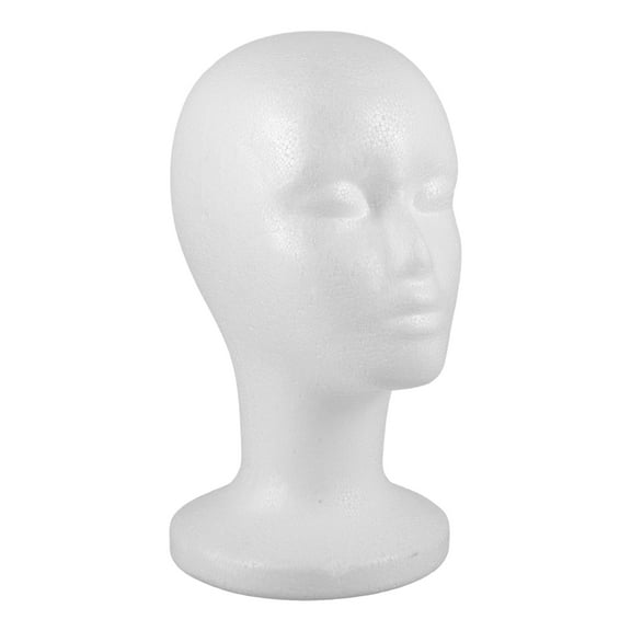 TEHAUX White Foam Mannequin Form for Hats Display and Styling, 1 Set for Retail and Personal Use