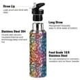 thumbnail image 3 of Yayeee 20oz Insulated Water Bottle Double Wall Stainless Steel with Flip Straw Lid, Colorful Dragon Scales Pattern, 3 of 7