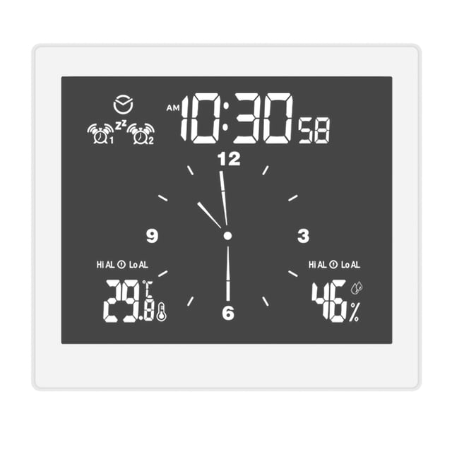 Reloj de pared digital LCD, impermeable, ducha, baño, temporizador, alarma, temperatura, medidor de humedad, color blanco Scienceny HA002356-02B
