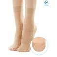 thumbnail image 3 of Deago 10-20 Pairs Women's Ankle High Sheer Nylon Socks Soft Tight Hosiery with Reinforced Toe "Beige", 3 of 8