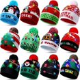 thumbnail image 2 of Christmas Hat Year Xmas Party Decor Creative Flashing Led Light Snowman Winter Warm Color Knitted Cap Christmas Gift Christmas, 2 of 5