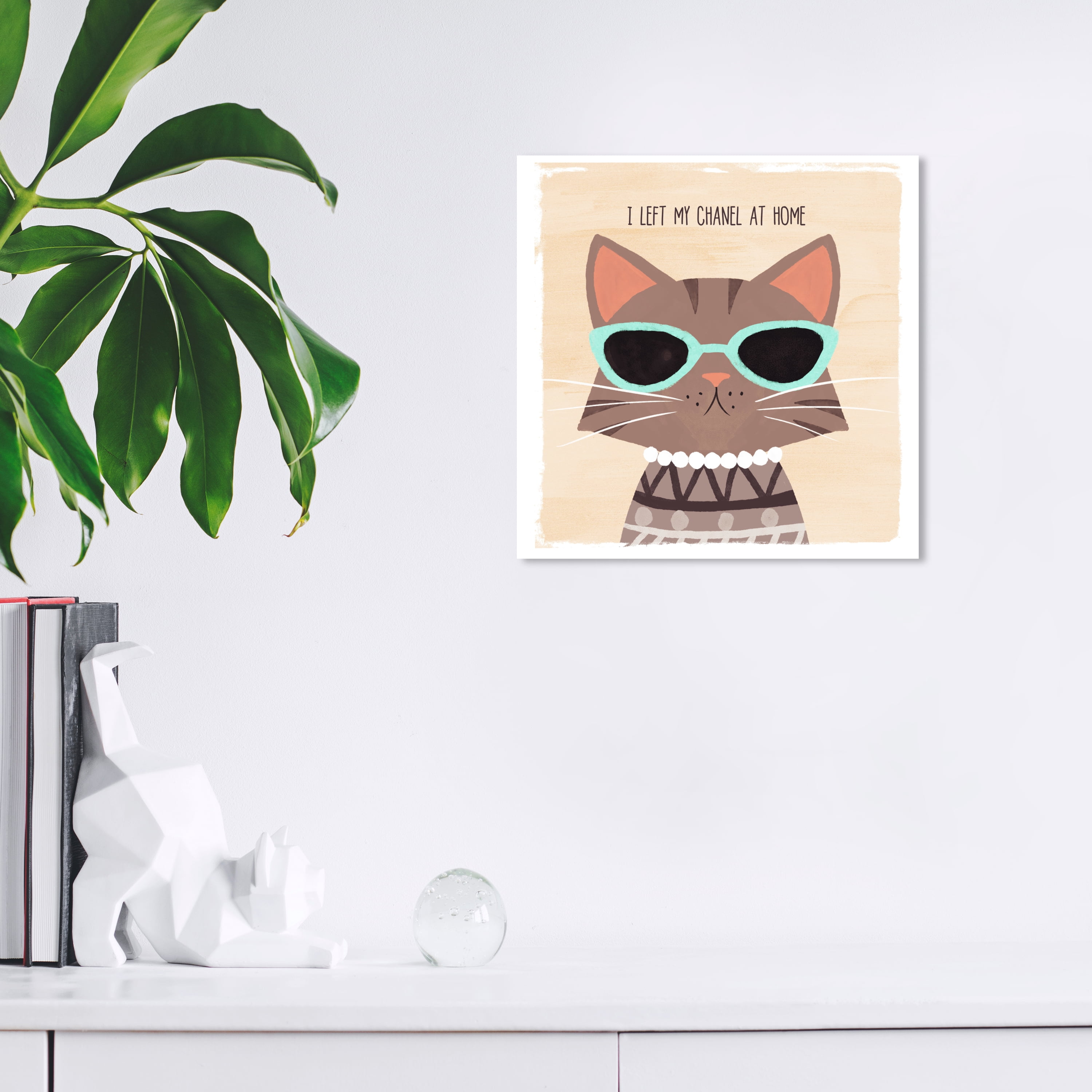 Wynwood Studio Prints Cutsie Cat Typography and Quotes Fashion Quotes and Sayings Wall Art Canvas Print White Cream White 12x12