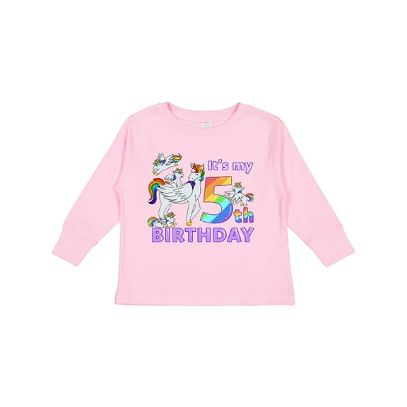 Inktastic It's My 5th Birthday Unicorn Boys or Girls Long Sleeve Toddler T-Shirt