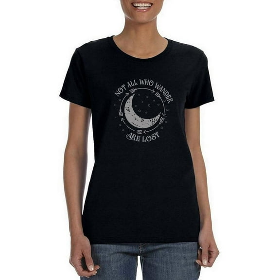 Not All Who Wander Are Lost Shaped T-Shirt Women -Smartprints Designs, Female Small