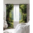 thumbnail image 2 of Forest Black Out Curtains 84 Inch Long for Living Room, Nature Woodland Spring Scenic Green Trees Flower Blackout Curtain Shade Thermal Insulated Window Curtains Grommet Drapes 42"x84" 2 Panels, 2 of 8