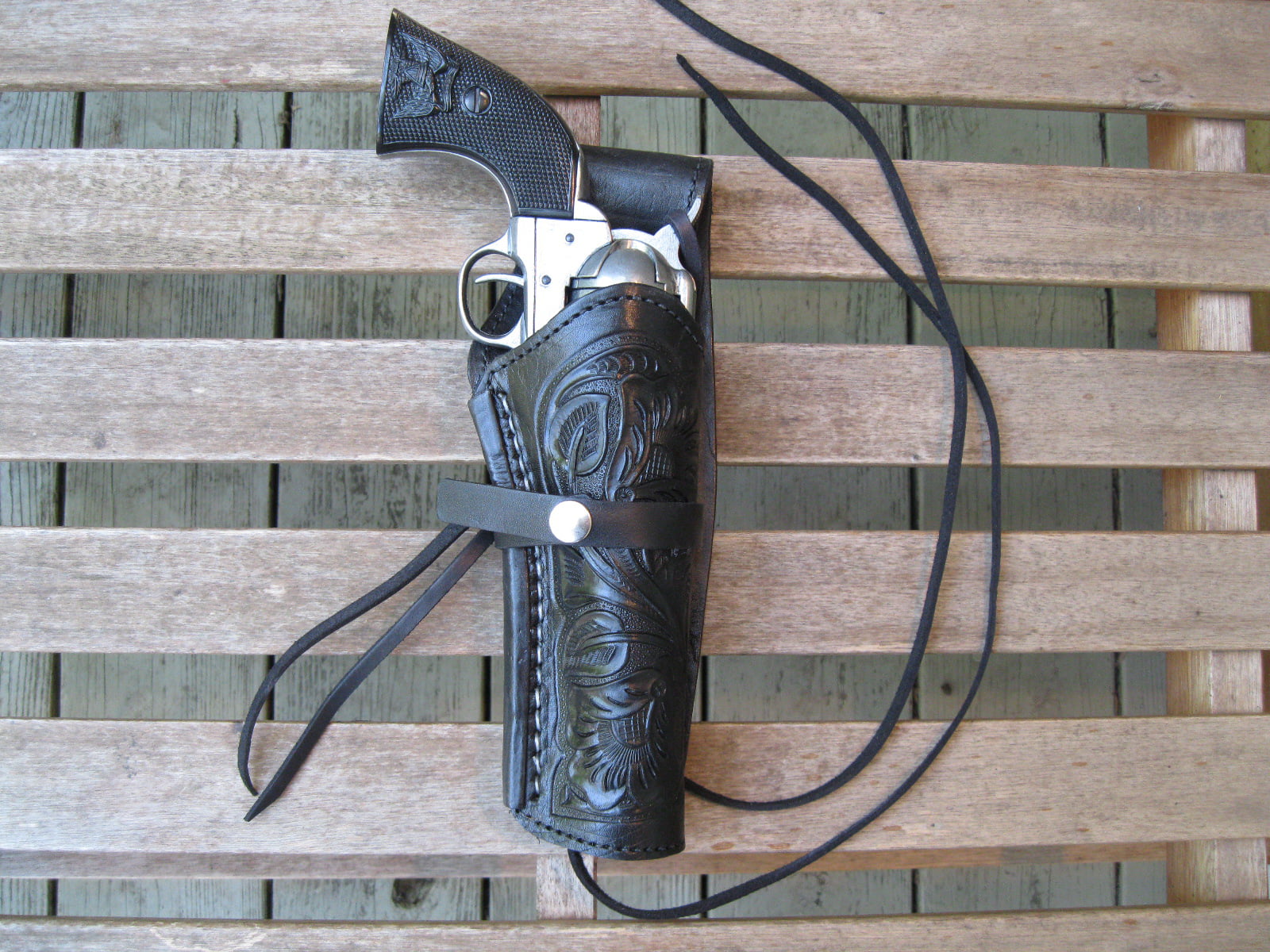 Holsters Belts Pouches NEW Cal DOUBLE Holster Gun Belt Drop TOOLED LEATHER Western RIG
