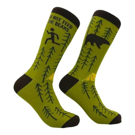 Do Not Feed The Bears Socks Funny Sarcastic Camping Graphic Novelty Footwear for Men