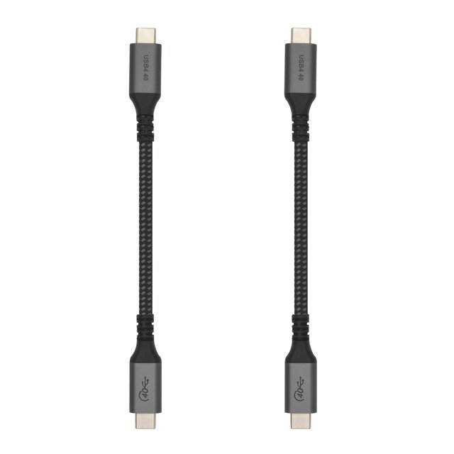 Vebner 6-Inch Extra Short USB4 cable - 40gbps Supports 100W (20V, 5A) charging - compatible with Thunderbolt 3 and USB-c (2-Pack)