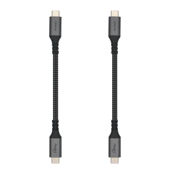 Vebner 6-Inch Extra Short USB4 cable - 40gbps Supports 100W (20V, 5A) charging - compatible with Thunderbolt 3 and USB-c (2-Pack)