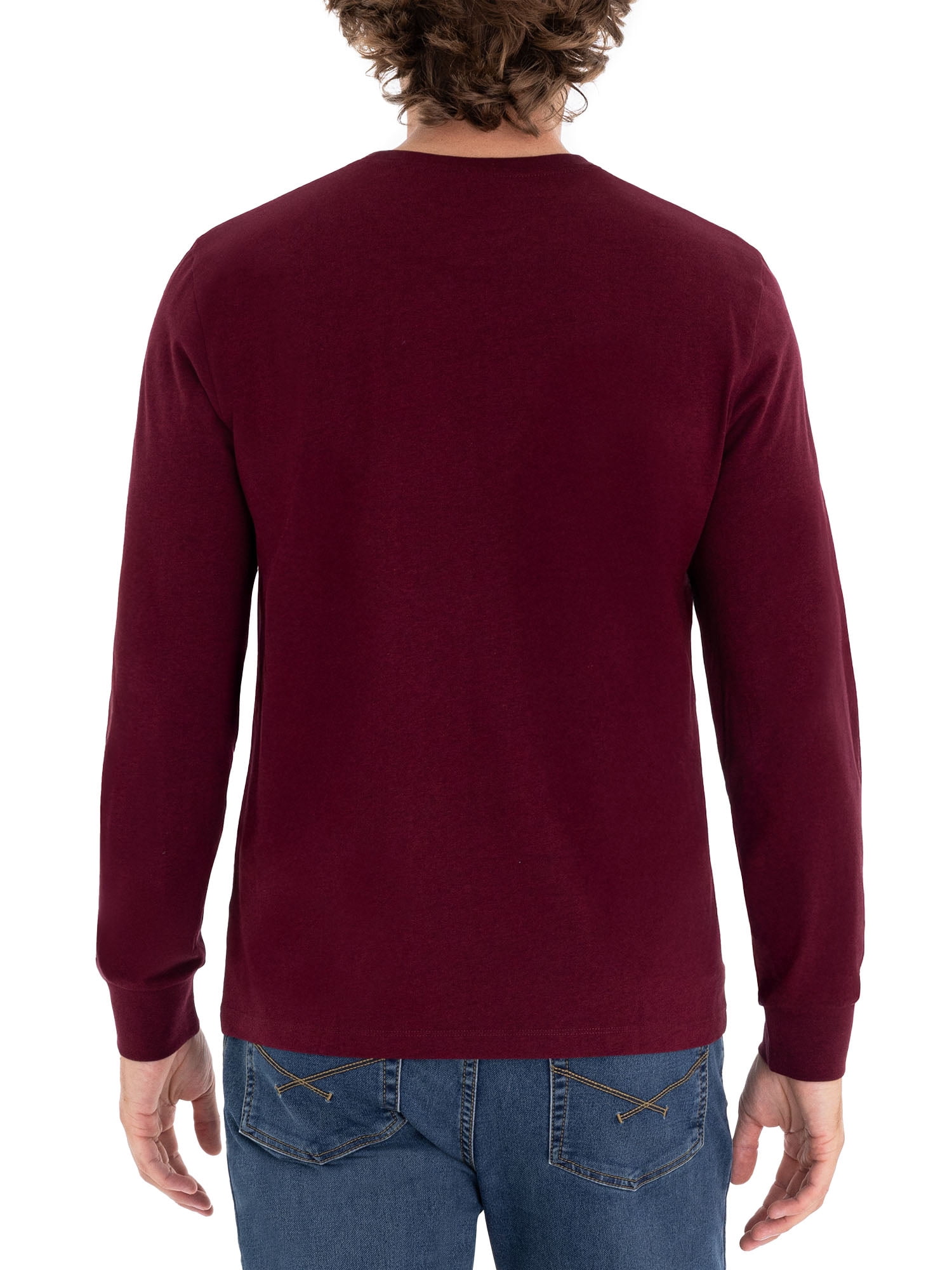 U.S. Polo Assn. Men's Cotton Crewneck Tee with Long Sleeves, Sizes S-XL