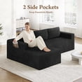 thumbnail image 6 of Modular Sectional Sofa Couches L-Shape Couch 3 Seat Modular Sofa Memory Foam Sectional Couches for Living Room, Cloud Couch with Oversized Chaise (Black Stripe, 94.5" Left Facing Chaise), 6 of 13