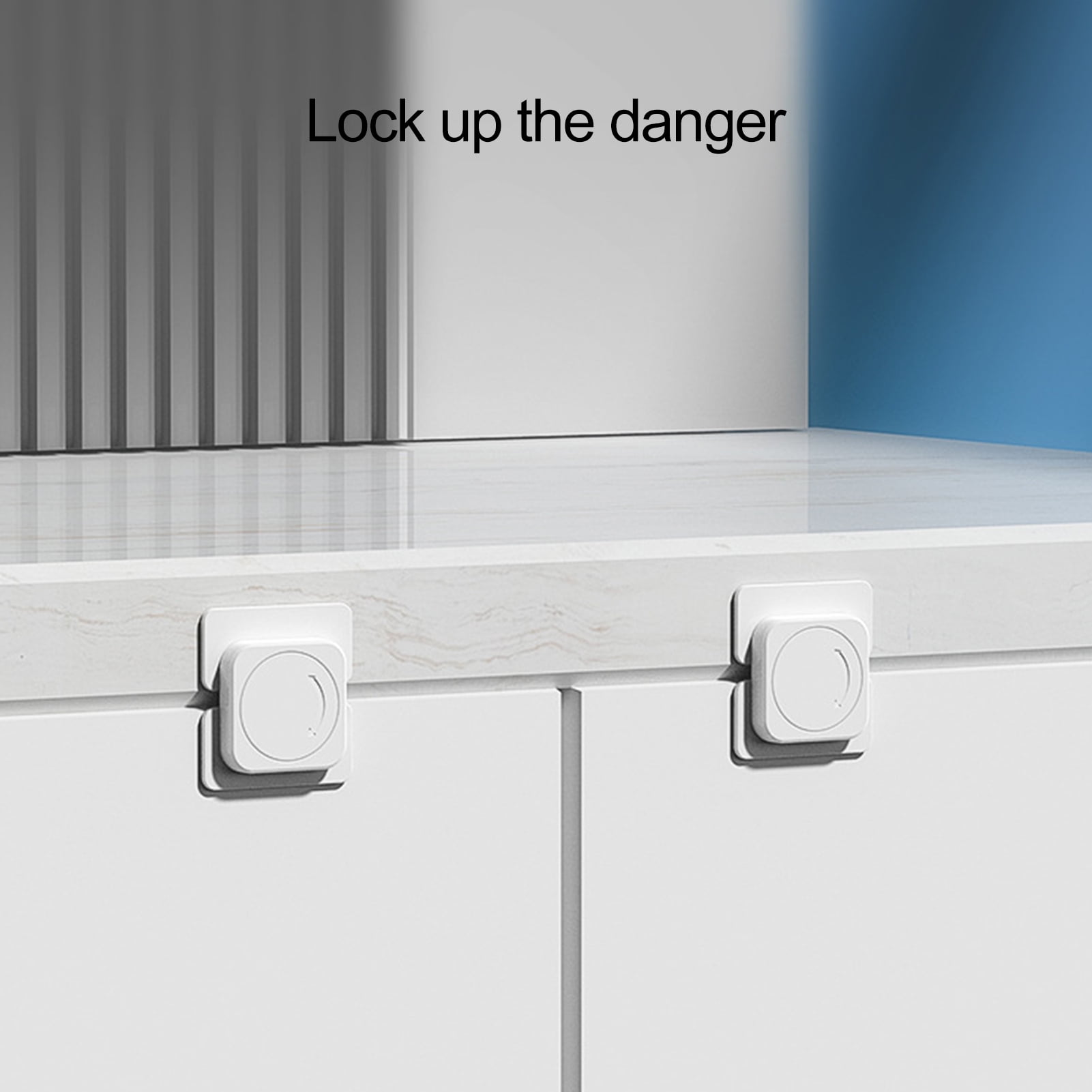 1pcs 90-Degree No-Hole Refrigerator Lock Plain Drawer Lock Anti