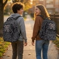 thumbnail image 2 of Bulopur Black Leopard Bow Kids Backpack for Girls, Stylish School Bag Lightweight Multi-Pocket Book Bag 17 Inch for School, 2 of 7