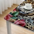 thumbnail image 5 of Acheng Leopard Roses Cat Square Tablecloth Great for Home Kitchen/Parties/Holiday Dinner 100% Polyester Fiber 36*36, 5 of 8