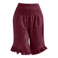 thumbnail image 5 of Women's Plus Size Knee Length Shorts High Waist Summer Beach Wide Leg Pants, 5 of 7