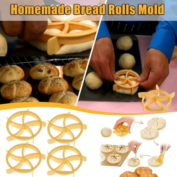 Dvkptbk Bread Mold 4Pcs Cutter Dough Press Homemade Bread Rolls Molds Baking Home & Garden