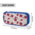 thumbnail image 3 of Uemuo Leaves And Anemone Flowers In Red Grey Printed Pencil Pen Case, Portable Pencil Pouch with Zipper, Compact Stationery Bag Makeup Bag, Pencil Bag for Home Office, 3 of 9