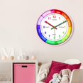 thumbnail image 3 of Reloj de pared de moderno silencioso para dormitorio salón de clases tiempo de aprendizaje, reloj fácil de leer y decoración de Marco rosa C Macarena reloj de pared, 3 of 7