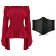 thumbnail image 1 of JFHHQ Cotton Victorian Renaissance Party Dress Women's Court Gown Red S, 1 of 2