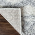 thumbnail image 4 of Geometric Bohemian Plush Shag Indoor Area Rug, Grey/Cream, 8' x 10', 4 of 9