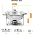 thumbnail image 5 of Chafing Dish Buffet Set 2 Pack 5 QT, Stainless Steel Round Chafing Dishes for Buffet With Lid Holder & Glass Lid, Buffet Servers and Warmers for Parties, Wedding, Camping, Dinner, Gold, 5 of 8