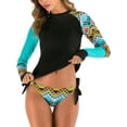 thumbnail image 2 of Women Rash Guard with String Bikini Two Piece Swimsuits Long Sleeve Bathing Suit, 2 of 8